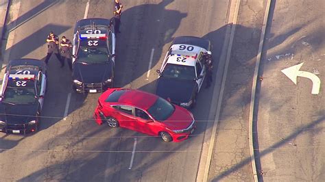 High Speed Police Chase Ends In Pit Maneuver Brief Standoff On Street In West Whittier 2 In