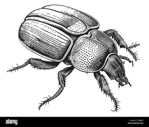 Beetle Insect Sketch Hand Drawn Sketch Vector Illustration Stock Vector