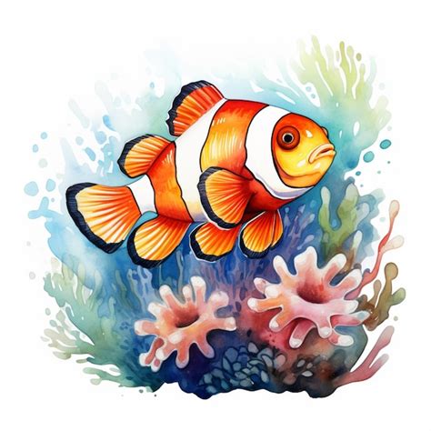 Premium AI Image | there is a clown fish that is swimming in the water ...