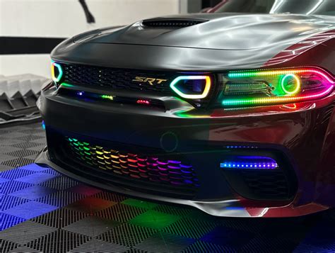 2015 24 Dodge Charger RGB Flow Series Snorkel LED Lights Color