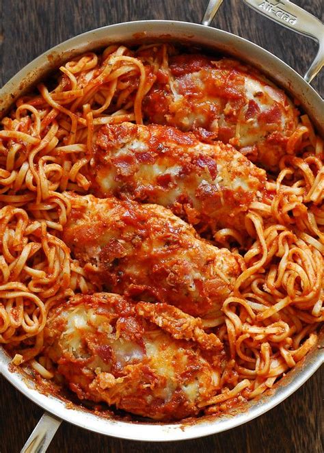 Chicken Spaghetti In Homemade Italian Tomato Sauce Recipes Food Recipies Yummy Food