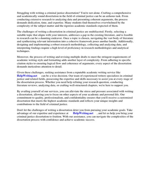 Criminal Justice Dissertation | PDF | Crimes | Crime & Violence