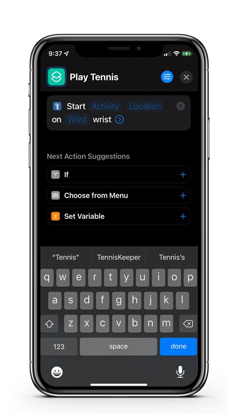 Siri Shortcuts and TennisKeeper