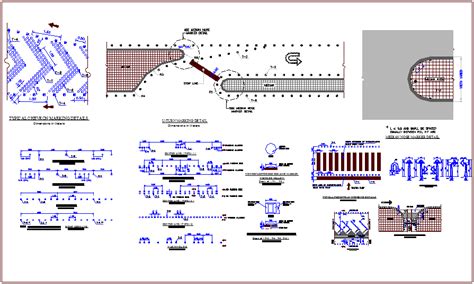 Pavement Marking View Of Road With Pedestrian Crossing Detail Dwg File