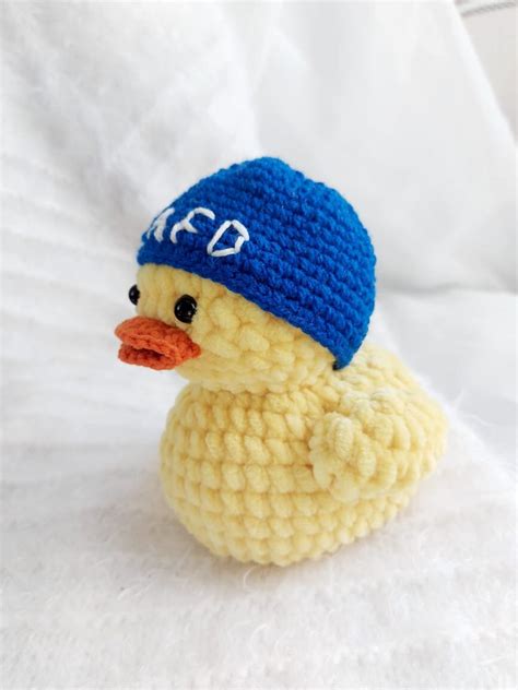 Quackity Duck Lafd Beanie Inspired Mcyt Duck Crochet Plush Etsy