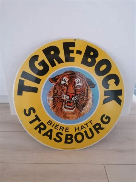 Ancienne Plaque Maill E Bi Re Tigre Bock Alsace Eur Picclick Fr