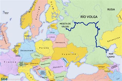 Río Volga Mapa longitud dónde nace y desembocadura