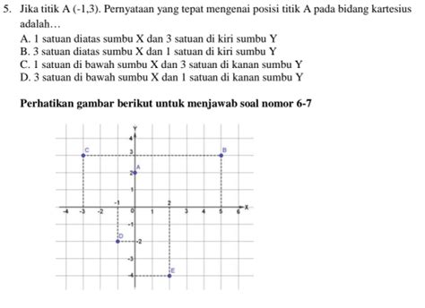 Solved 5 Jika Titik A 13 Pernyataan Yang Tepat Mengenai Posisi