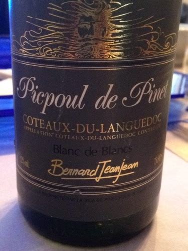 Bernard Jeanjean Picpoul De Pinet Blanc De Blancs Vivino