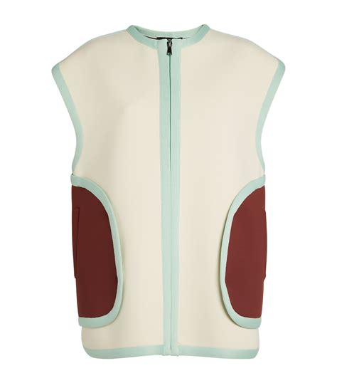 Weekend Max Mara White Colour Block Gilet Harrods Uk