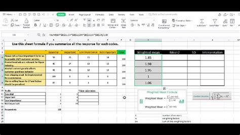 Weighted Mean And Standard Deviation Applied In Likert Scale Youtube