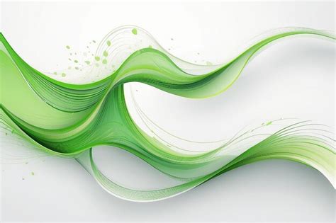 Premium Photo White Background With Wavy Lines Green Abstraction