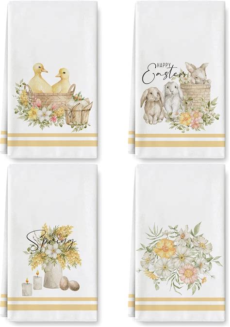 Amazon Kajaia Pieces Easter Kitchen Towels And Dishcloths Easter