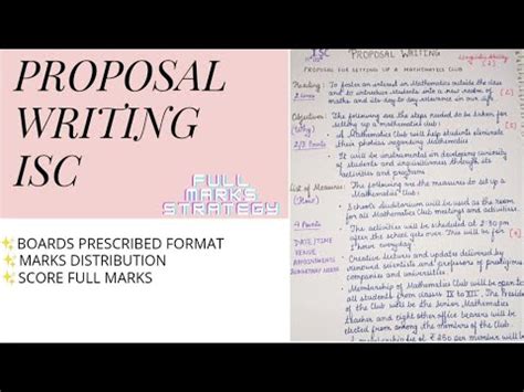 Proposal Writing ISC English Class XI And XII CISCE Prescribed