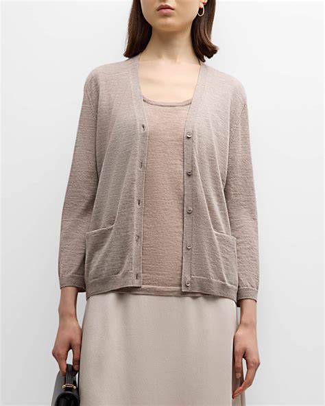 Neiman Marcus Cashmere Collection Cashmere Superfine Button Front