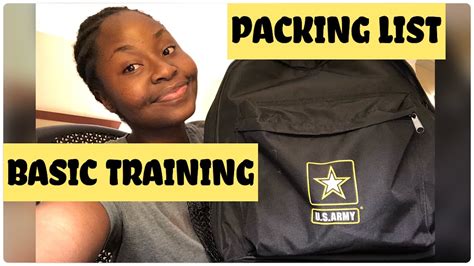 Basic Training Packing List 2022 Army Youtube