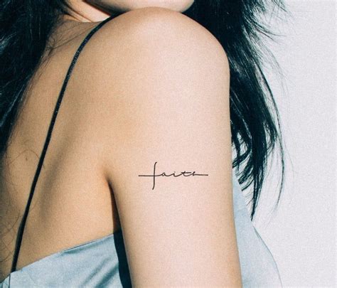 Faith Word Temporary Tattoo Set Of 3 Etsy Tattoo Set Handwriting