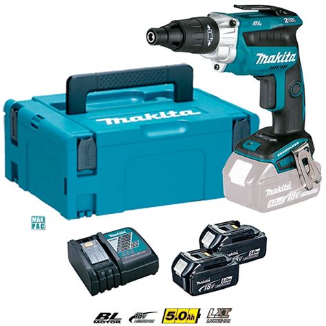 Makita Dfs Rtj Atornillador Bl A Bater A V Li Ah Con Push Drive