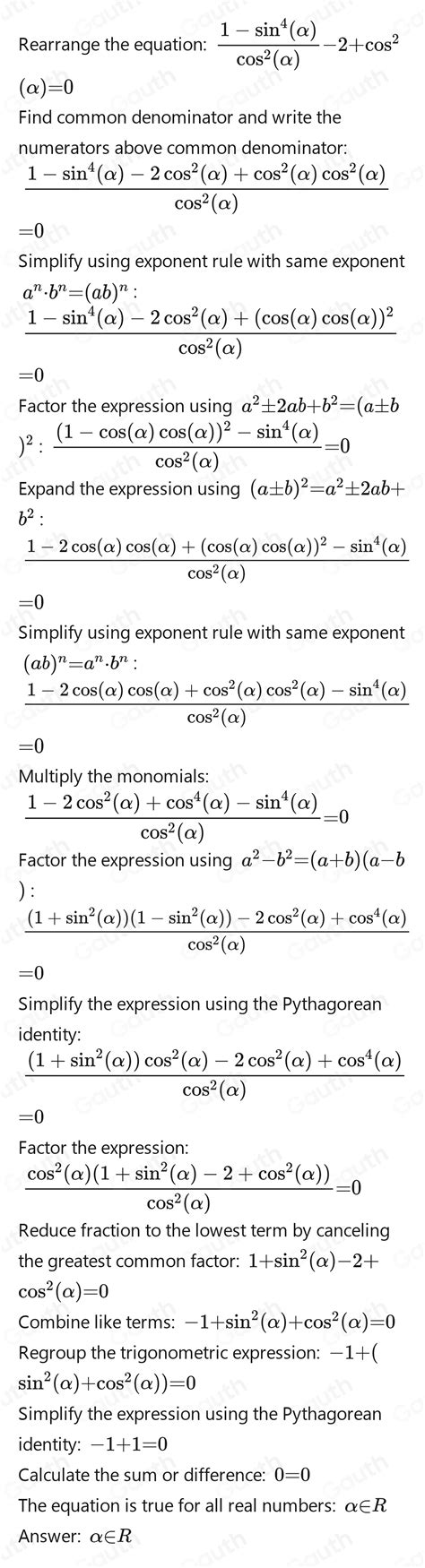 Solved C Sin Alpha Cos Alpha Cos Alpha Algebra