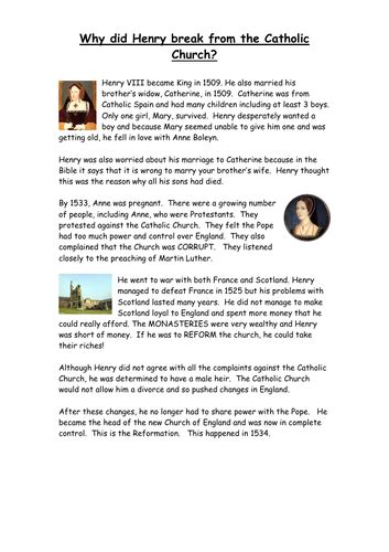 Henry Viii Reformation Teaching Resources
