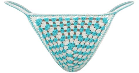 Gunes Swim Granny Square Bikini Bottom In Blue Lyst