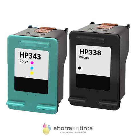 HP 338 HP 343 Cartuchos Compatibles Tinta HPC8765EE HPC8766EE