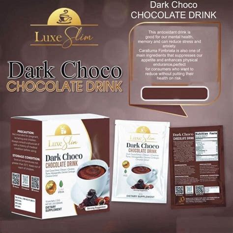 Luxe Slim Dark Chocolate Drink Sachets X G Hooraintrading