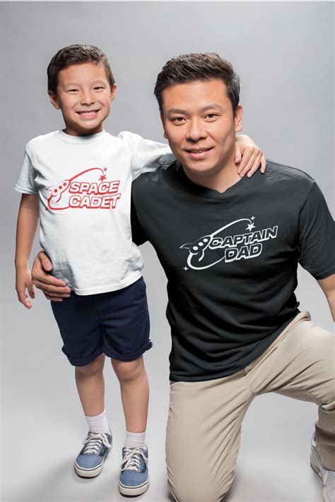 Captain Dad And Space Cadet Fathers Day Matching Shirts Father Son Or