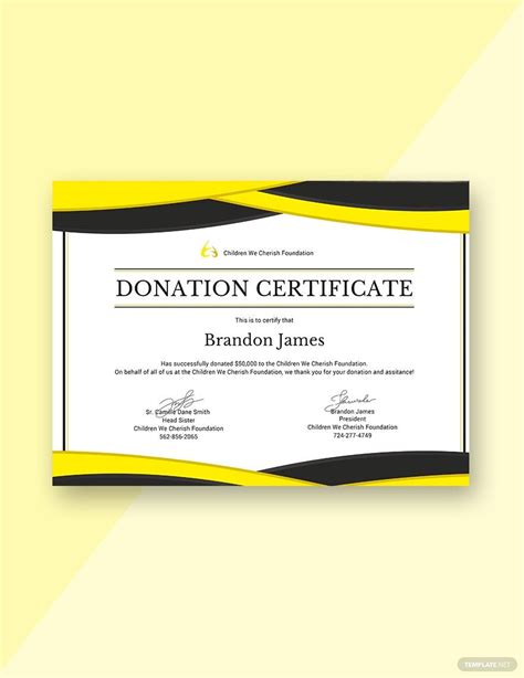 Donation Certificate - Download in Word, Google Docs, Illustrator, PSD ...