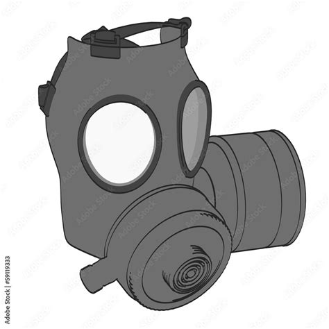 cartoon image of gas mask Stock Illustration | Adobe Stock