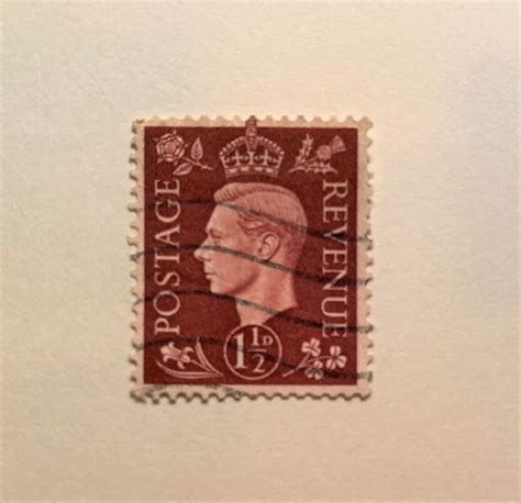 Great Britain King George Vi One And Half Pence Stamp Red Etsy Uk