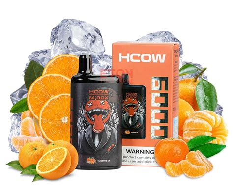 Hcow Steam Tangerine Ice Mbox Puffs Rechargeable Disposable Vape Pod