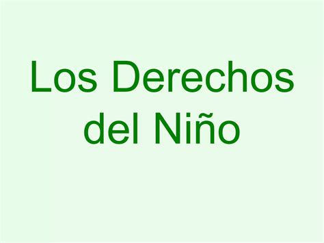 Los Derechos Del Niño Ppt