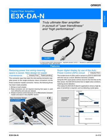 Omron E3X DA N Series Datasheet Manualzz