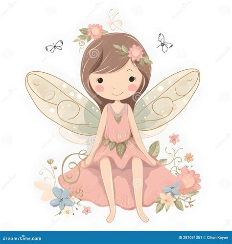 Whimsical Winged Meadows Charming Clipart Of Cute Fairies With