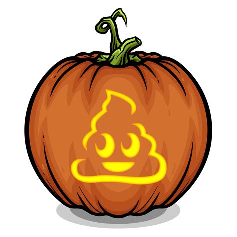 Poop Emoji Pumpkin Carving Stencil - Pumpkin HQ