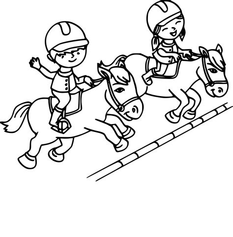 Coloriage Equitation Imprimer