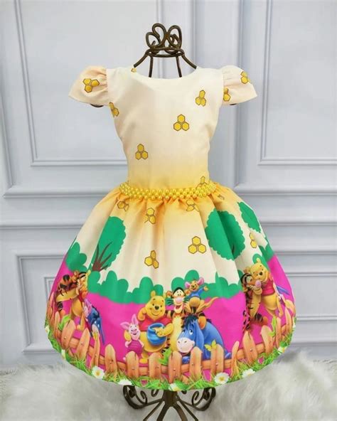 Vestido Ursinho Pooh - Vestido Temático Ursinho Pooh | Elo7 Produtos Especiais