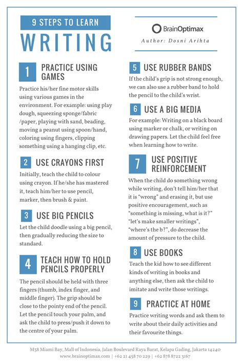 important  steps  learn writing brain optimax