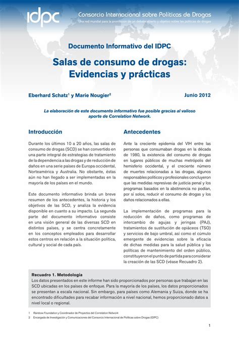 Pdf Salas De Consumo De Drogas Evidencias Y Pr Cticas Dokumen Tips