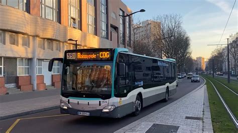 BUS RATP LIGNE 351 MERCEDES CITARO C2 N6822 FULL KICKDOWN