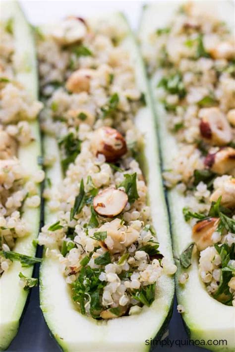 Quinoa Stuffed Zucchini Boats - Simply Quinoa