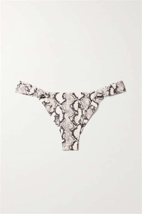 Vix Mia Knotted Snake Print Bikini Briefs Net A Porter