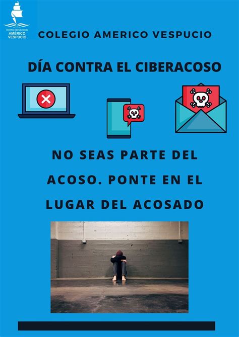 Afiche Día contra el ciberacoso Centro Educacional Américo Vespucio