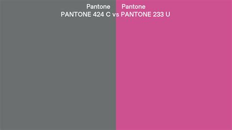 Pantone 424 C Vs Pantone 233 U Side By Side Comparison