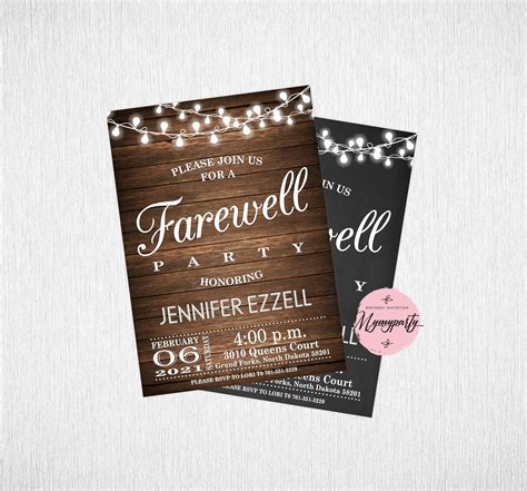 Farewell Party Invitation Farewell Invitation Rustic Etsy