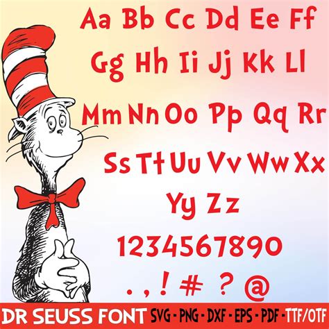 Dr Seuss Alphabet Font Svg Dr Seuss Day Dr Seuss Alphabet Monogram