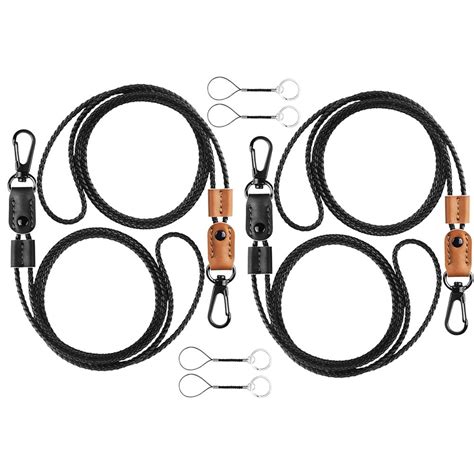 4 Sets Id Lanyard Connector Chain Lanyards Keychains Black Work