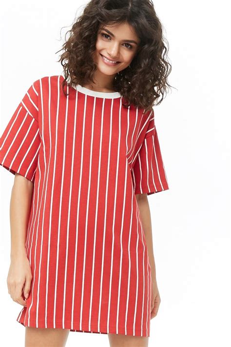 Striped Mini T Shirt Dress Forever 21 Striped Mini Dress Swing