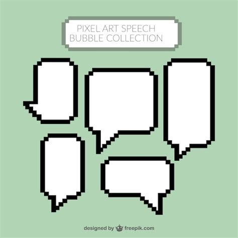 Free Vector Pixelated White Speech Bubbles